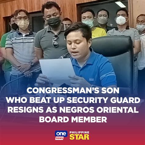 Negros Oriental BM Teves resigns for beating up security guard.